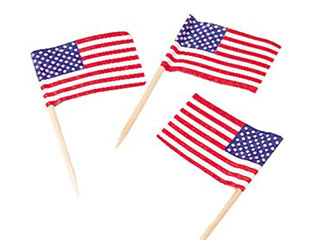 USA Miniature American Flag Food Pick