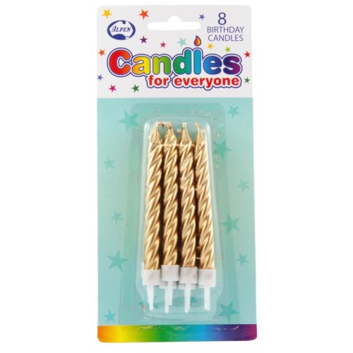 Chunky Stripe Candles pkt 6 