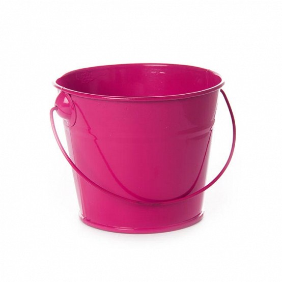 Fushia Pink Tin Bucket / Pail