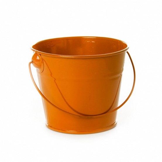 Orange Tin Bucket / Pail