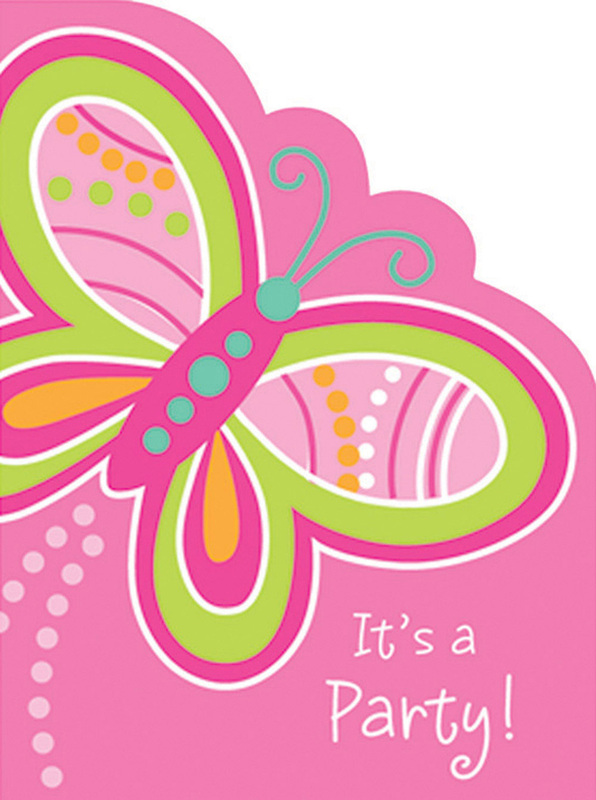 Mod Butterfly Party Invitations