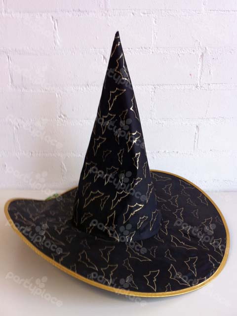 Bat Gold Witches Hat